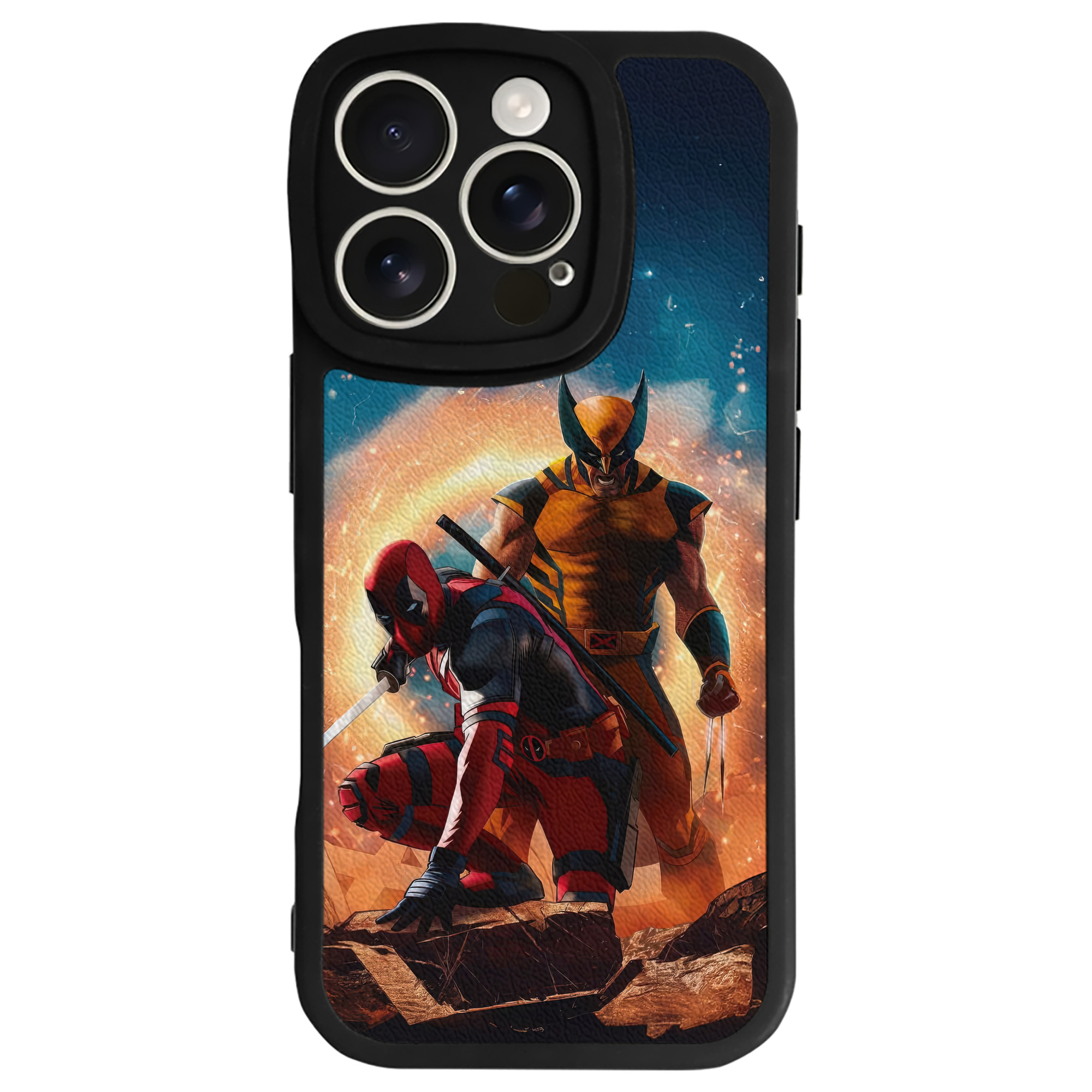 （画像用） Deadpool デッドプール 【iPhone 16シリーズ対応】シリコンスマホケース（レザー調） 材質：シリコン